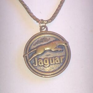 Vintage Jaguar Aged Bronze Tone Pendant Necklace